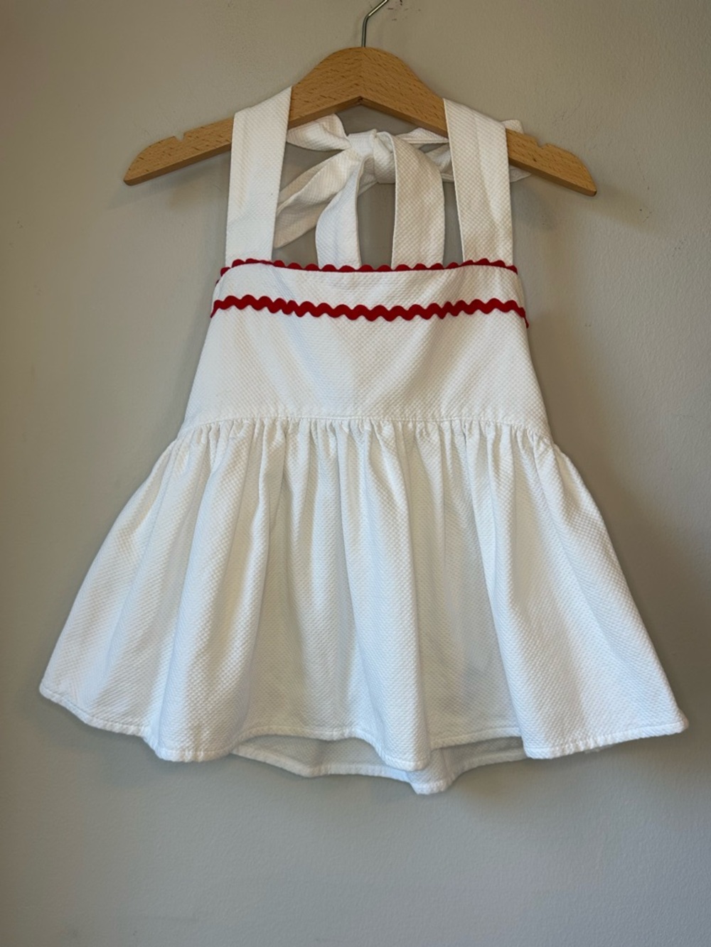 Bella Bliss Preppy White Pique Peplum Halter Top Size 5